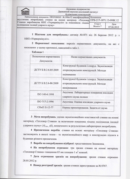 Визначення індексу ударного шуму