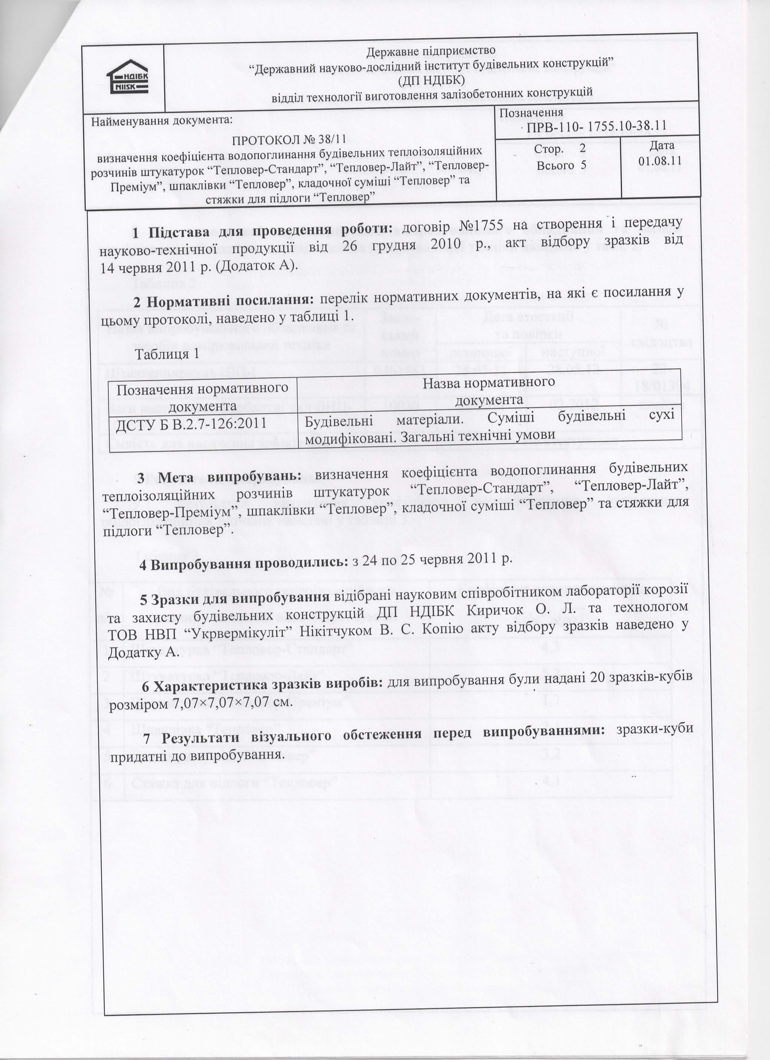 Визначення коефіцієнту водопоглинання